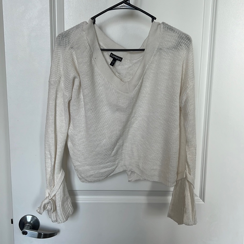 Express Crop Flutter Sleeve Sweater